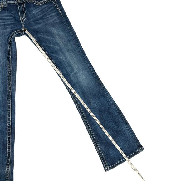 Miss Me Boot Cut Jeans JP5745B3 Mid Rise Medium Wash Denim Pants Women's 28 - Picture 9 of 14